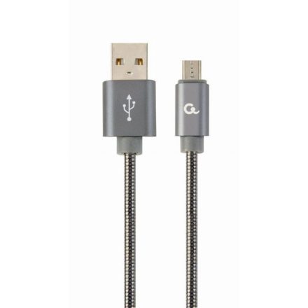 Gembird Micro-USB - USB-A adat- és töltőkábel 2m metálszürke (CC-USB2S-AMmBM-2M-BG)