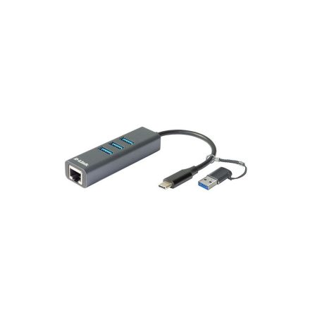 D-Link DUB-2332 3 portos USB HUB + Ethernet