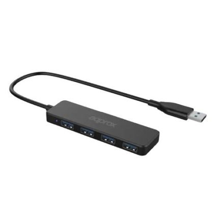 Approx 4 portos USB 3.0 Hub fekete (APPC49)