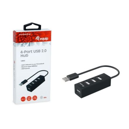 Equip USB 2.0 Hub 4port fekete (128955)