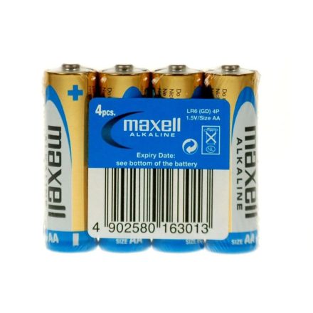 Maxell 1.5V Alkáli AA ceruza elem zsugorfóliás (4db / csomag)