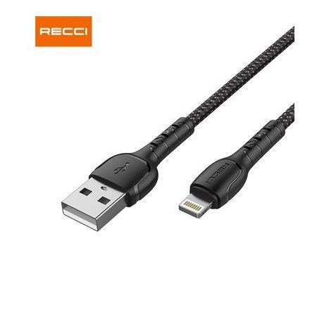 Recci RTC-N16LB Lightning - USB-A adat- és töltőkábel 1m fekete