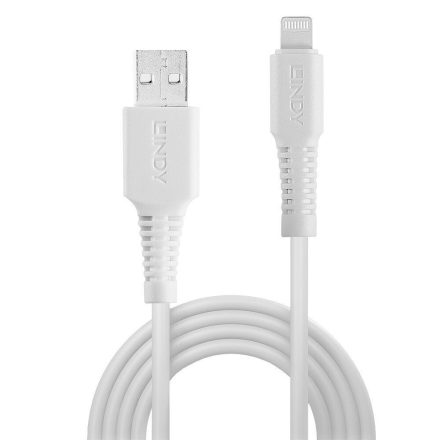 Lindy USB-A - Lightning adat- és töltőkábel 1m fehér (31326)