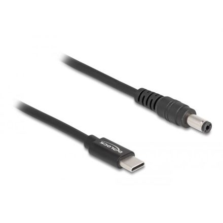 Delock 5.5x2.1mm -> USB-C notebook töltő kábel 1.5m fekete (87977)