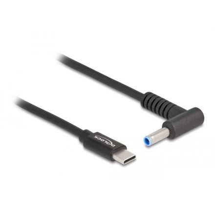 Delock HP 4.5x3.0mm -> USB-C notebook töltő kábel 1.5m fekete (87971)