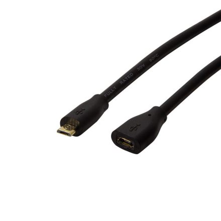 LogiLink CU0125 Micro-USB apa - Micro-USB anya hosszabbító kábel fekete 5m