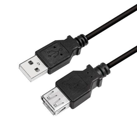 LogiLink CU0010B USB-A apa - USB-A anya hosszabbító kábel fekete 2m