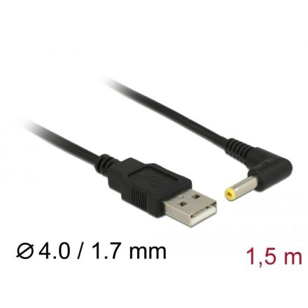 Delock USB > DC 4,0 x 1,7 mm apa 90°  tápkábel 1.5 m (85544)