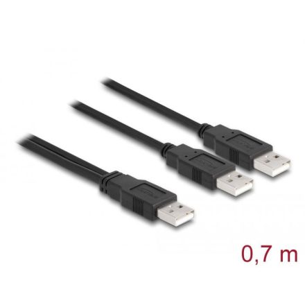 Delock USB-A 2.0 -> 2x USB-A kábel 70 cm (80000)