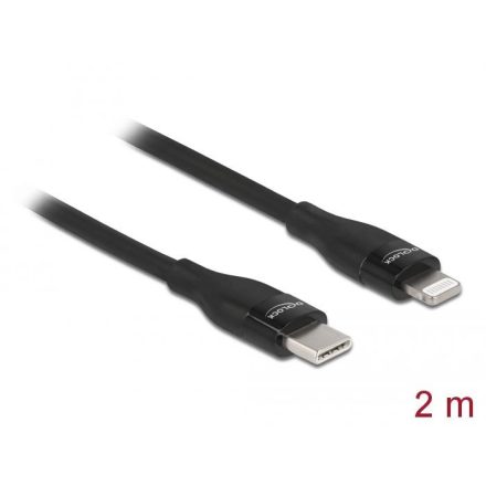 Delock USB Type-C - Lightning adat- és töltőkábel 2m fekete (86638)