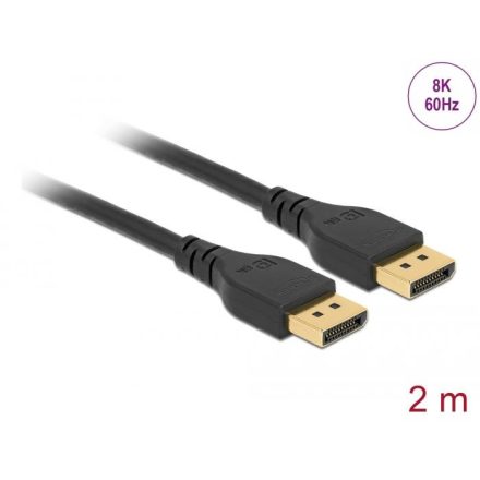 Delock DisplayPort kábel 8K, 60Hz, 2m fekete (85910)