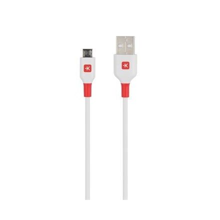 SKROSS USB-A - MicroUSB adatkábel 120cm fehér-piros (SKCA0001A-M120CN)