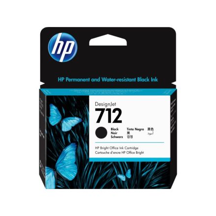 HP 712 DesignJet tintapatron 80ml fekete (3ED71A)