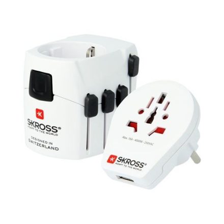 SKROSS Pro World utazó adapter USB csatlakozóval (1.302539)