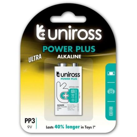 Uniross Power Plus 6LR61/BP1 9V blokk elem (6LR61-UALK9VPP1)