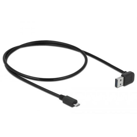 Delock EASY-USB 2.0 Type-A apa (elforgatott csatlakozó) > USB 2.0 Type Micro-B apa kábel 0,5m fekete (85203)