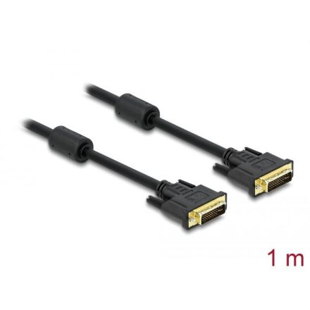 Delock DVI 24+5 apa > DVI 24+5 apa kábel 1m fekete (83110)