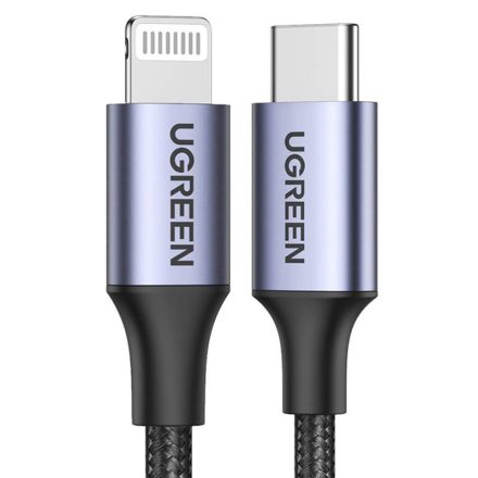 UGREEN US304 USB-C - Lightning kábel, PD, 3A 1.5m, fekete (60760)