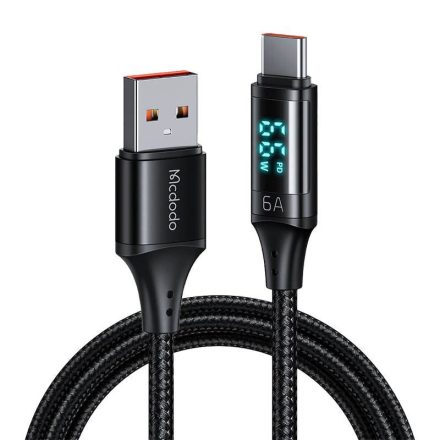 Mcdodo USB-A - USB-C kábel kijelzővel 66W 1.2m fekete (CA-1080)