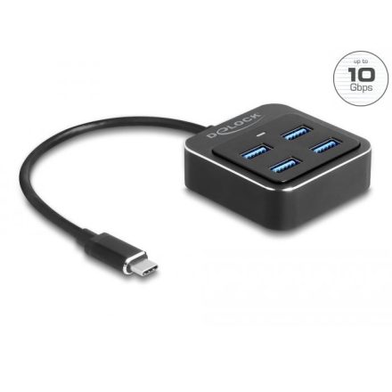 Delock 64191 USB3.0 HUB 4 portos fekete