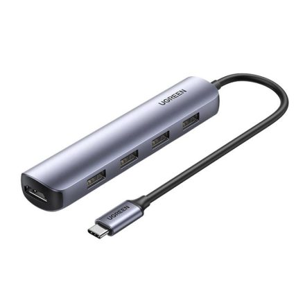 UGREEN 4 portos USB 3.0 Hub + HDMI szürke (20197)