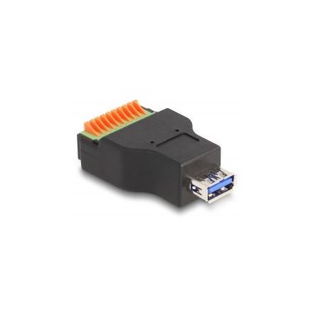 Delock USB 3.2 Gen 1 A-típusú anya - Terminal Block adapter lenyomó gombbal (66239)