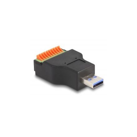 Delock USB 3.2 Gen 1 A-típusú apa - Terminal Block adapter lenyomó gombbal (66238)