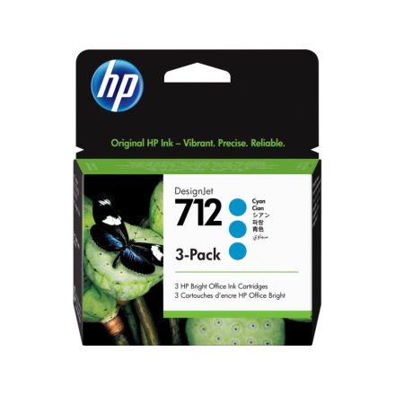 HP 712 DesignJet tintapatron csomag ciánkék (3ED77A)