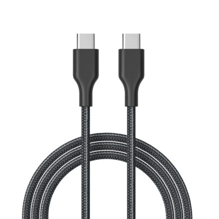 Cellect USB-C szövet kábel 1m fekete (MDCU-TYPEC-60W-BK)