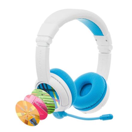 BuddyPhones School+ sztereó Bluetooth headset kék-fehér (BT-BP-SCHOOLP-BLUE)