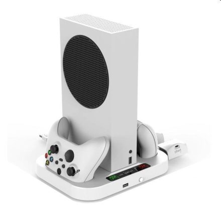 iPega PG-XBS012 Xbox Series S multifunkcionális állvány akkumulátorokkal fehér