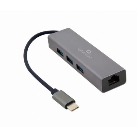 Gembird Gigabit hálózati adapter és USB Hub (A-CMU3-LAN-01)