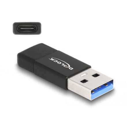 Delock USB 3.2 Gen 2 adapter A-típusú USB apa - USB Type-C anya fekete (60001)