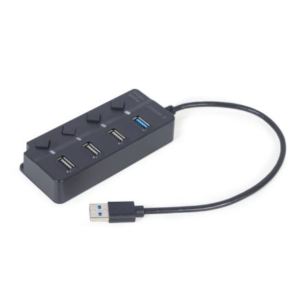 Gembird USB-A HUB 4 portos fekete (UHB-U3P1U2P3P-01)