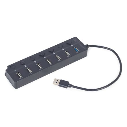 Gembird USB-A HUB 7 portos fekete (UHB-U3P1U2P6P-01)