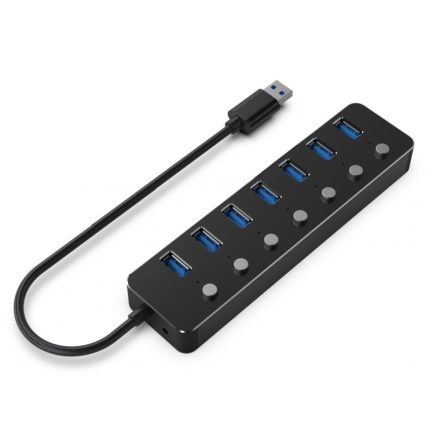 Gembird USB 3.0 HUB 7 portos fekete (UHB-U3P7P-01)