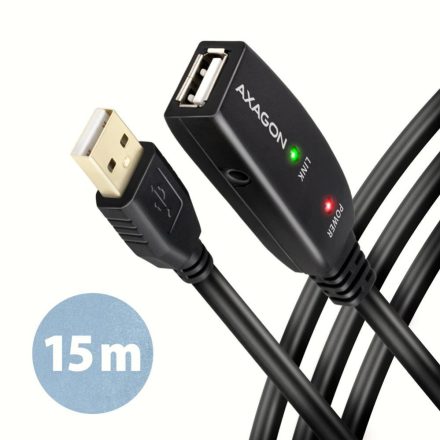 Axagon ADR-215 aktív USB hosszabbító kábel 15m