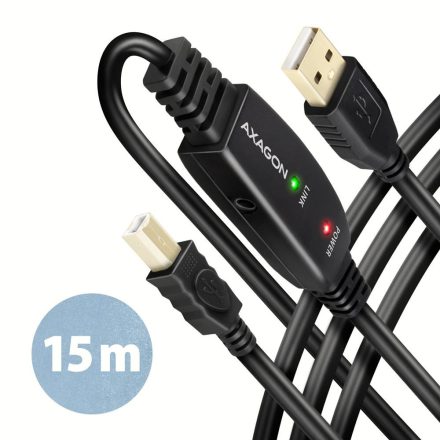 Axagon ADR-215B aktív USB-B hosszabbító kábel 15m