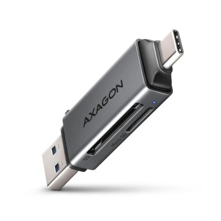 Axagon USB-C + USB-A külső kártyaolvasó szürke (CRE-DAC)