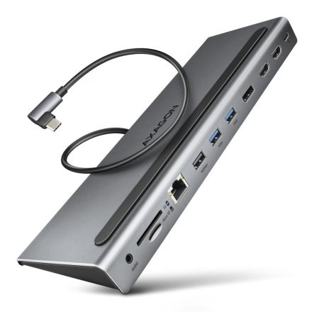 Axagon HMC-4KX3 USB-C 11in1 notebook dokkoló ezüst