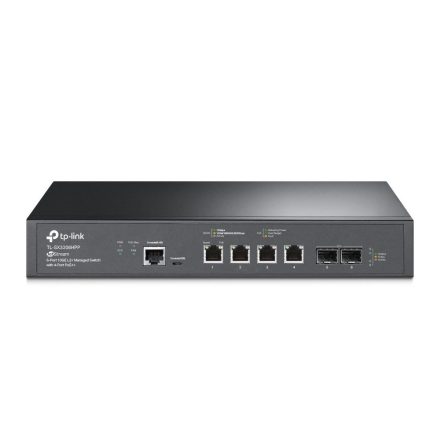 TP-Link 4x 10Gbps + 2x 10G SFP+ vezérelhető swtich (TL-SX3206HPP)