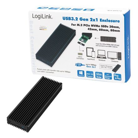 LogiLink UA0346 M.2 NVMe külső SSD ház fekete