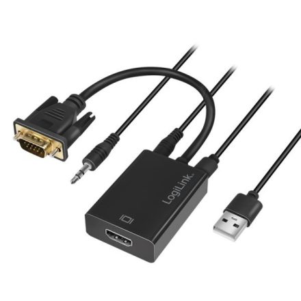 LogiLink VGA -> HDMI-A+3.5 mm+Micro-USB adapter (CV0060)