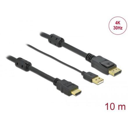 Delock HDMI -> DisplayPort kábel 4K30Hz 10m (85968)