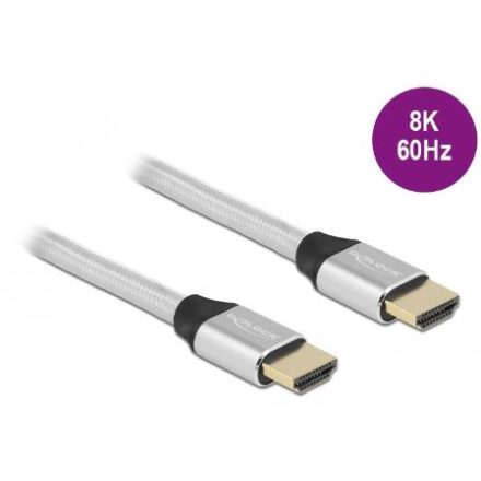 Delock Ultra nagy sebességű HDMI kábel 48 Gbps 8K 60 Hz ezüst 1 m (85366)