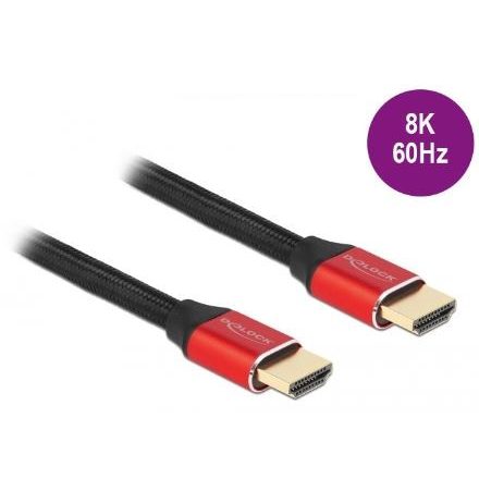 Delock Ultra nagy sebességű HDMI kábel 48 Gbps 8K 60 Hz piros 1 m (85773)