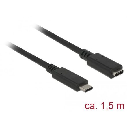 Delock bővítőkábel USB-C 1,5 m fekete (85534)