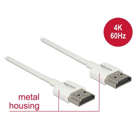 Delock HDMI-kábel Ethernettel - HDMI-A-csatlakozódugó -> HDMI-A-csatlakozódugó 2m vékony (85137)