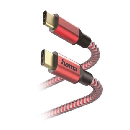 Hama Reflective USB-C - USB-C töltőkábel 1.5m piros (201560)