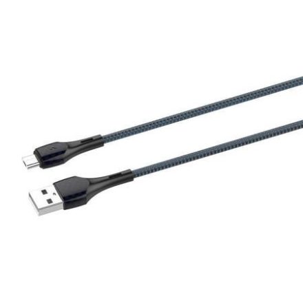 LDNIO LS522 USB-A - Micro USB kábel 2.4A 2m szürke-kék (5905316143616)